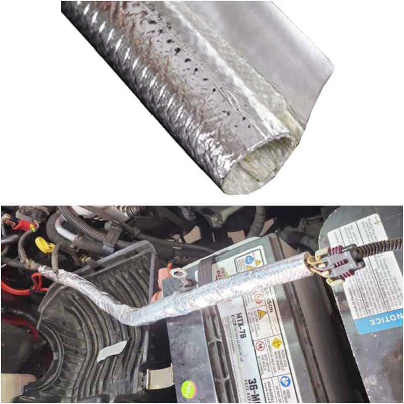 BSTFLEX 19mm - 3/4" Self-wrap Aluminum Heat Shield Sleeve Thermal Reflective Side Entry High Temperature for Hoses, Wire Harnesses, Cables, Automotive, Exhaust 39" (1 Meter) - Image 1